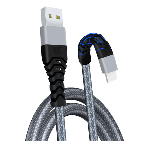 USB iPhone Charger Cable 2M Pack of 3 Braided Lightning Charging Cable Heavy Duty Quick Charger - TradeNRG UK